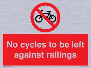No cycles to be left against railings